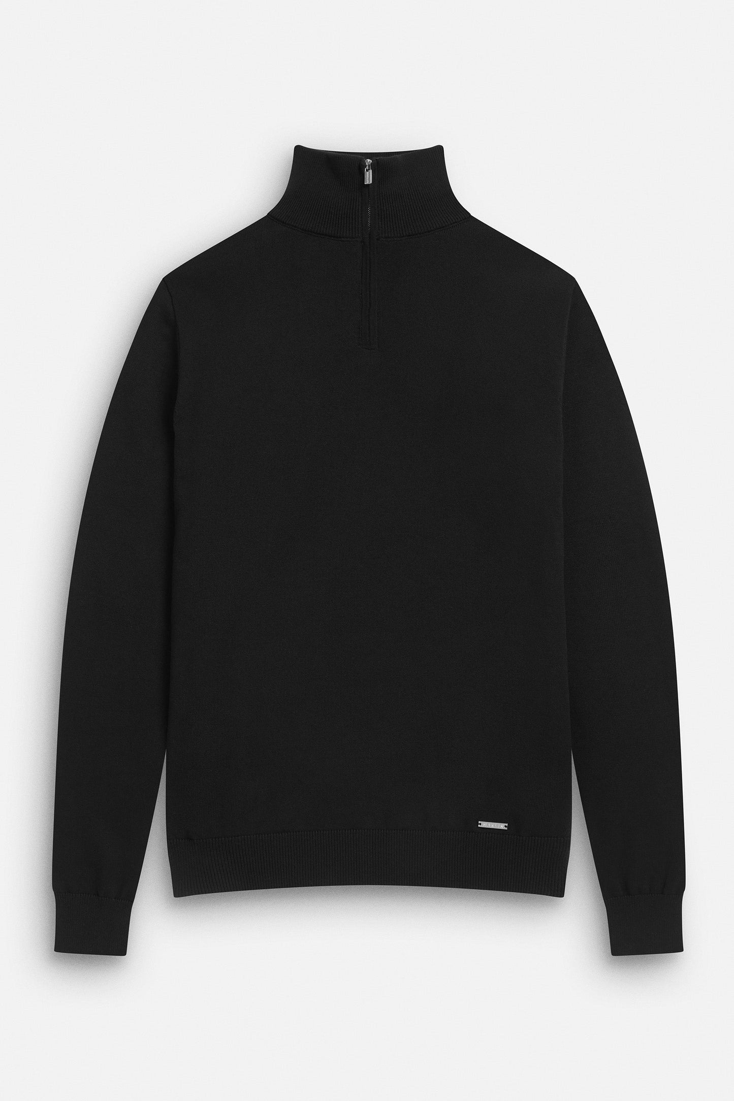 Men's cotton jumper, black, with zip. From Maklin clothing.